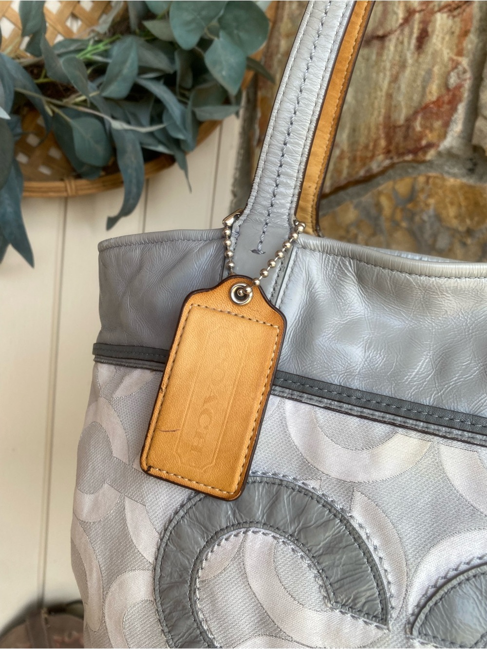 COACH Gray Patterned Tote Bag - Picture 3 of 9